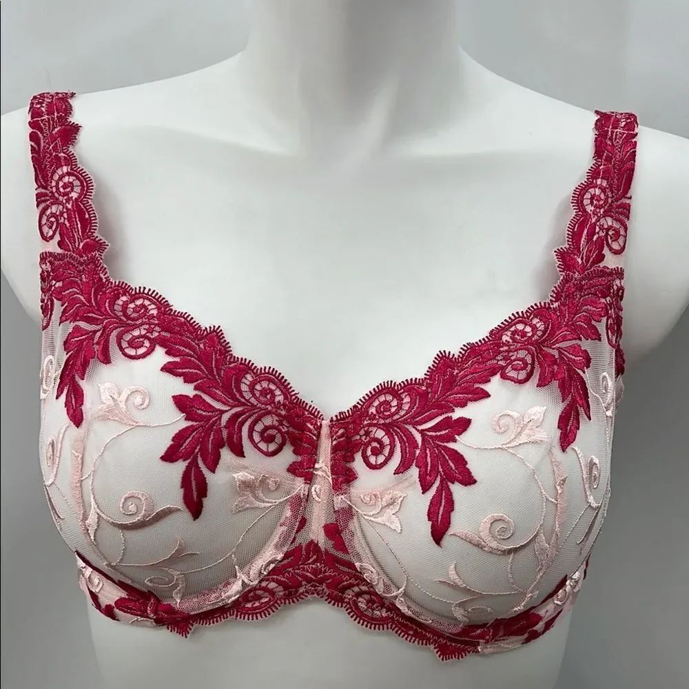 Soma Pink and Dark Pink Lace Bra Full Coverage
